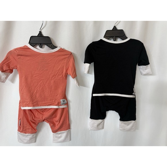 LOT OF 2 The Simple Seed Short Sleeve Romper 0-3 Month~Bamboo Viscose Blend  D79 - Picture 4 of 8